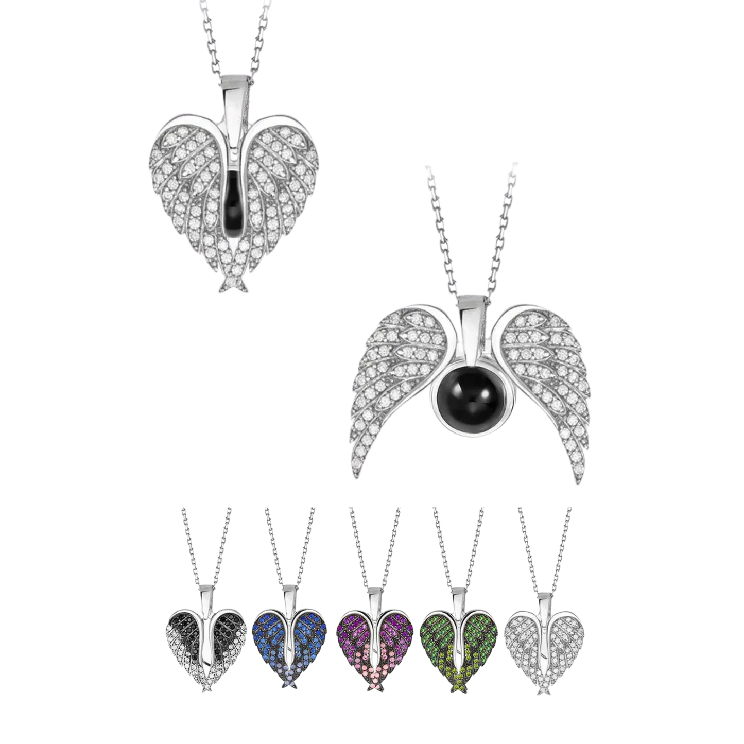 Collar Alas Corazón con proyección