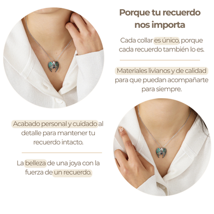 Collar Alas Corazón con proyección