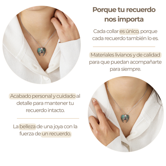 Collar Alas Corazón con proyección