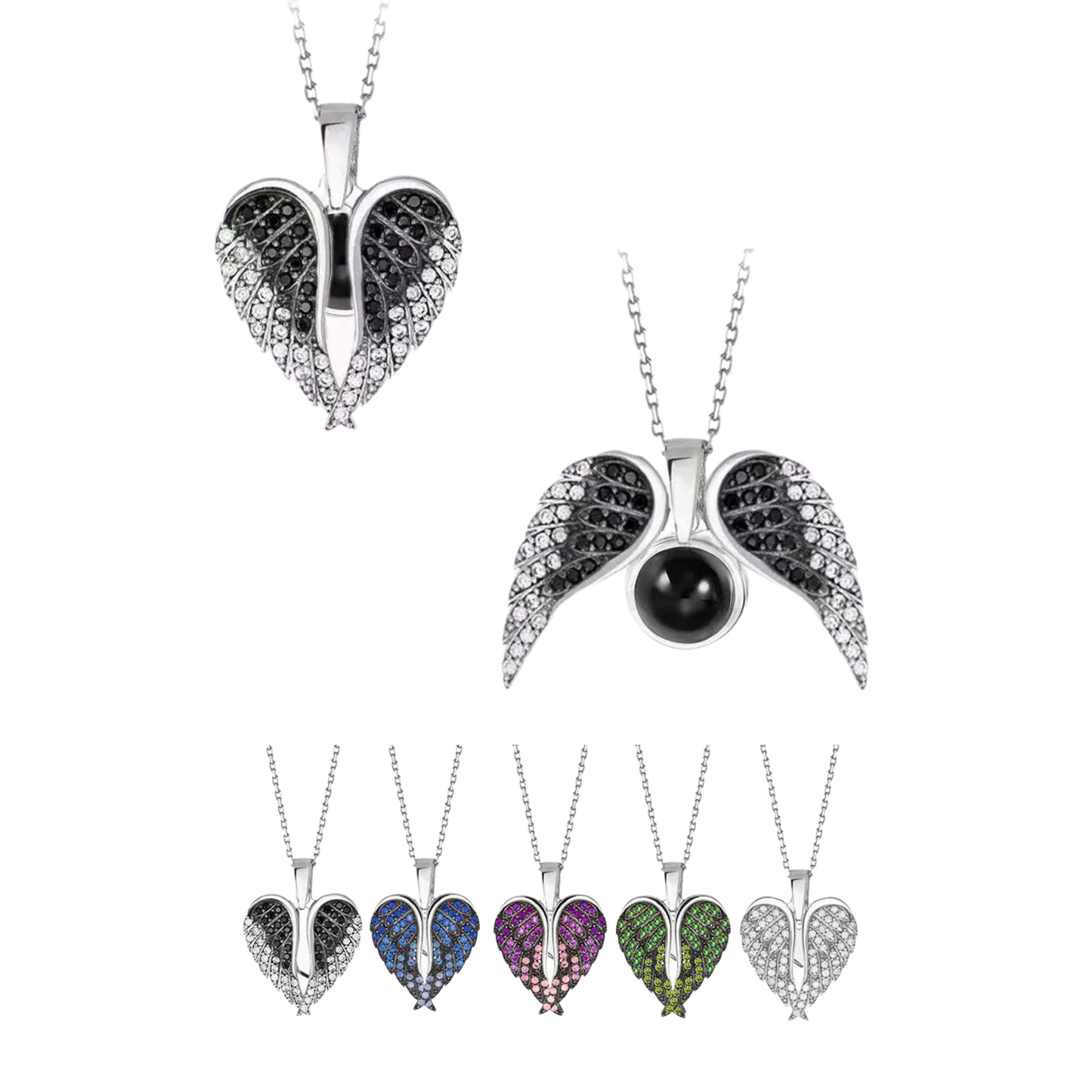 Collar Alas Corazón con proyección