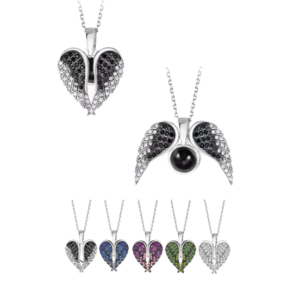 Collar Alas Corazón con proyección