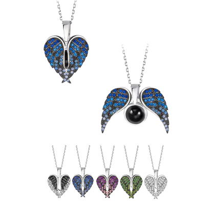 Collar Alas Corazón con proyección