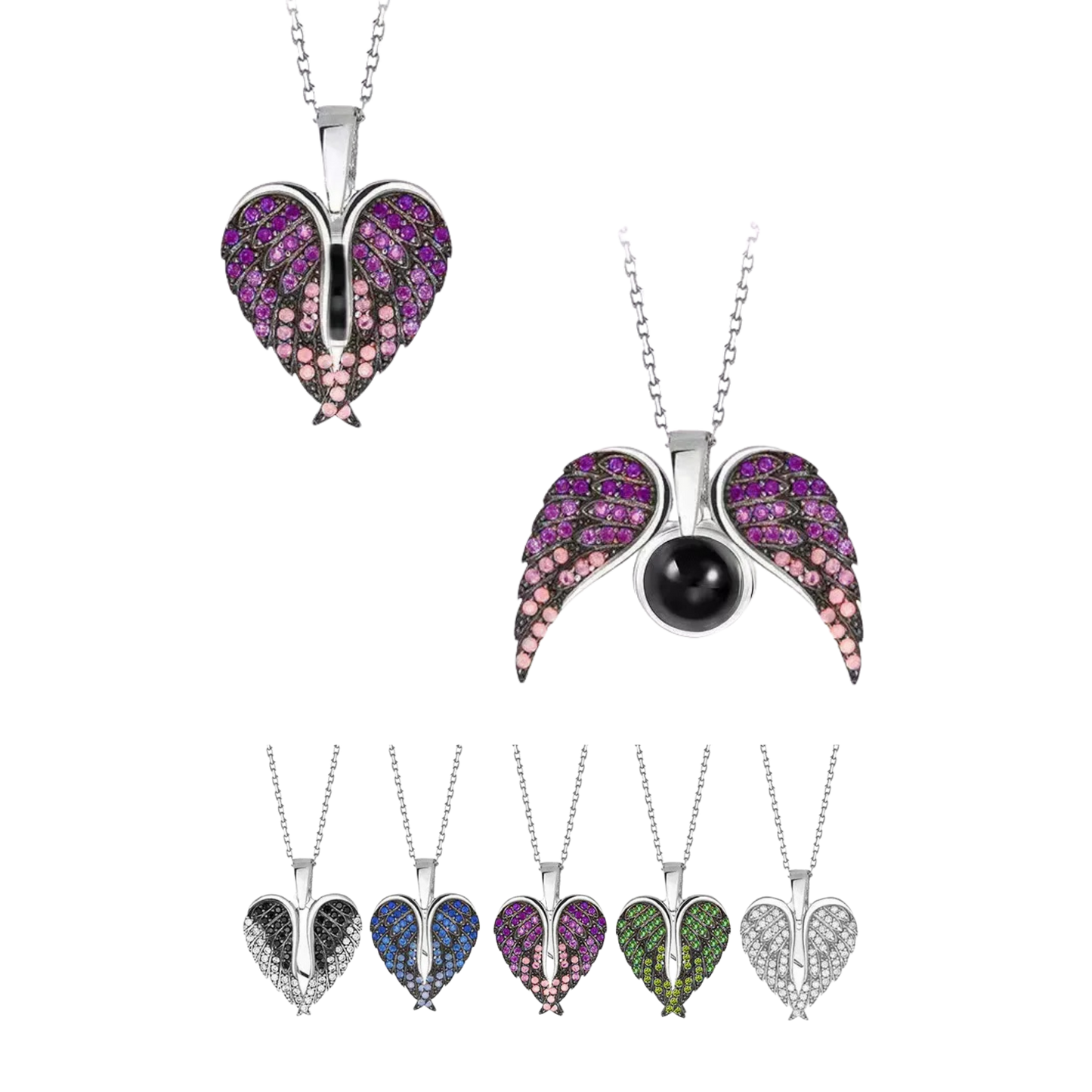 Collar Alas Corazón con proyección