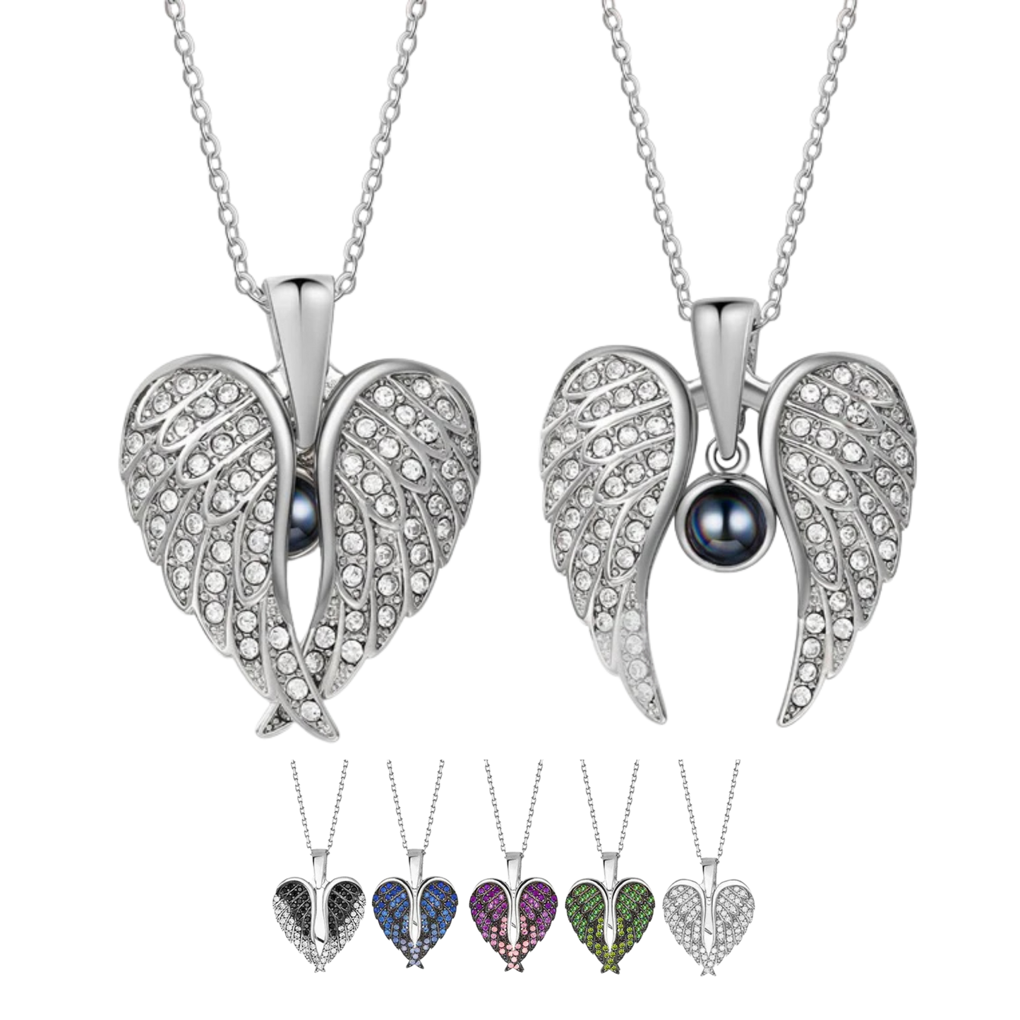 Collar Alas Corazón con proyección