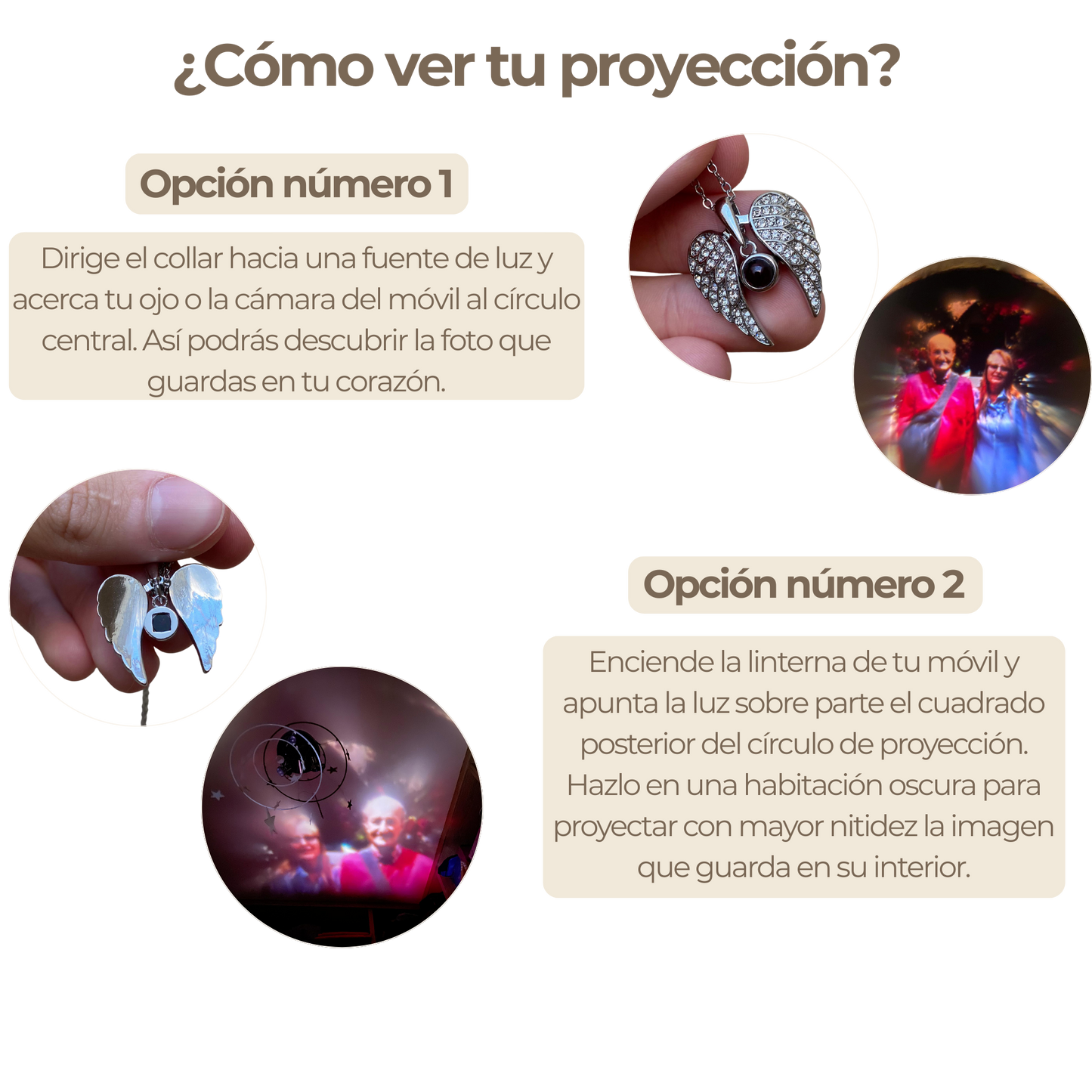 Collar Alas Corazón con proyección