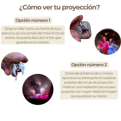 Collar Alas Corazón con proyección