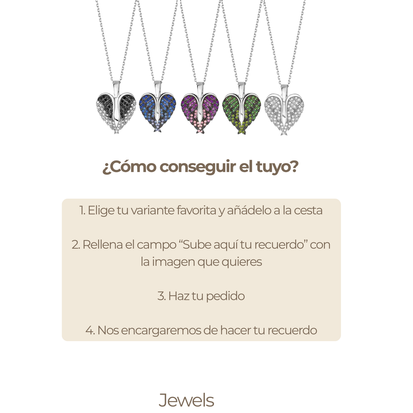 Collar Alas Corazón con proyección