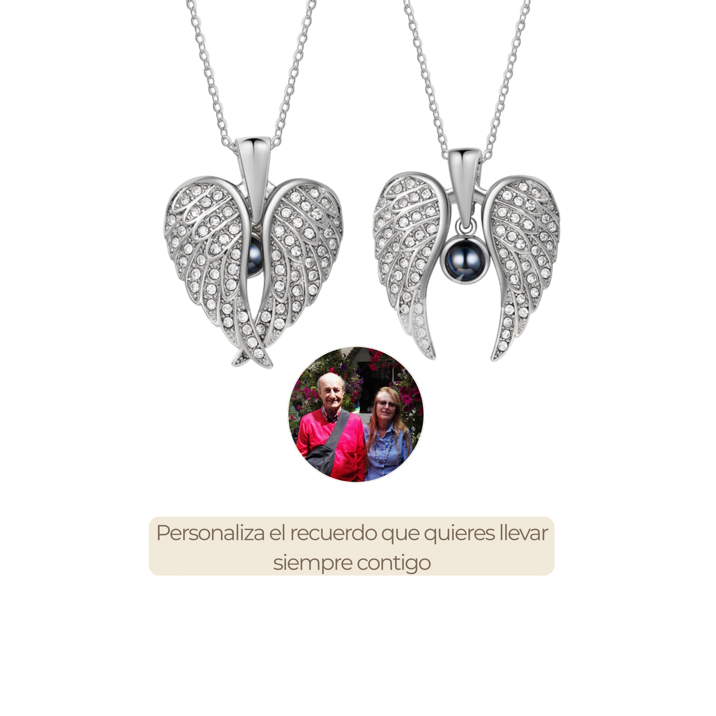 Collar Alas Corazón con proyección